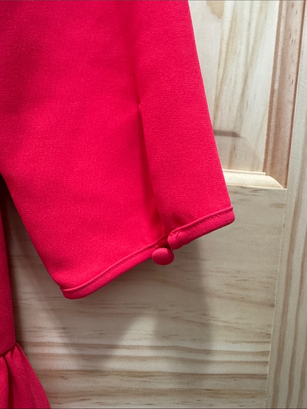 J. Crew Bright Pink Long Sleeve Ruffle-Hem Dress - Picture 4 of 7